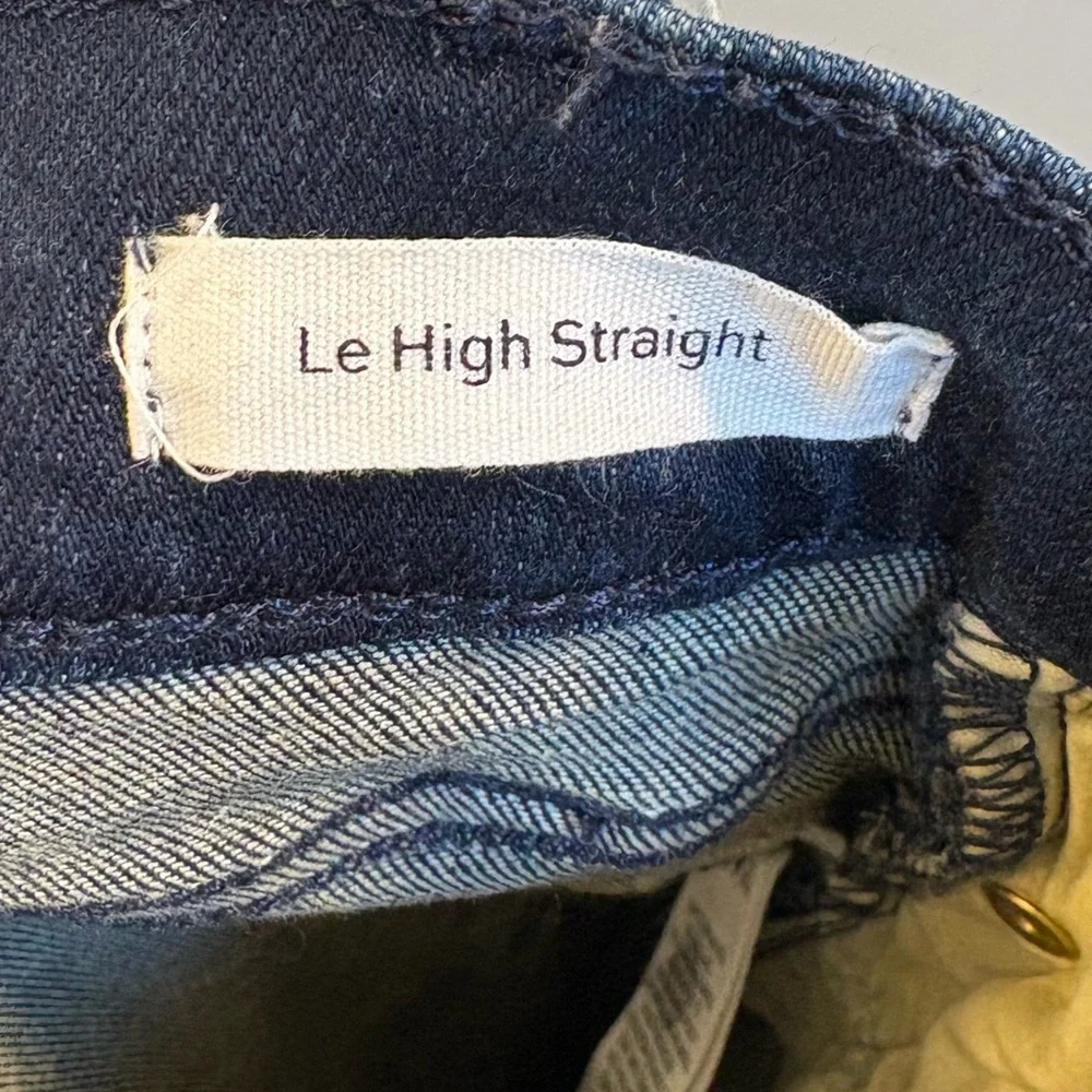 Frame Stretchy Le High Straight in Dark Denim Wash Size 24 - Picture 6 of 7